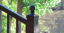 Black Handrail With Upgraded Aluminum Fence Post With Ball Cap