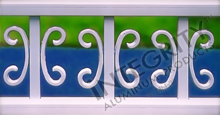 Decorative Butterfly Scrolls In White Positioned on Aluminum Vertical Picket Fencing