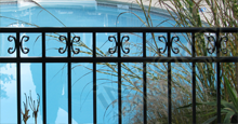 Amarillo Black Metal Commercial Fence Panels With Butterfly Scrolls