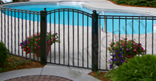 Boca Grande Black Metal Pool Fence Panels and Gate