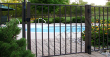 Ventura Black Metal Pool Fence Panels and Gate