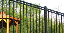 Boca Grande Black Metal Industrial Fence Panels and Gate