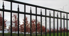 Excelsior Aluminum Industrial Fencing With Contemporary Finials