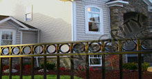 Napa Valley Black Metal Commercial Fence Panels With Decorative Circles