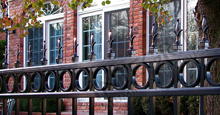 Providence Aluminum Residential Fencing With Historic Fleur de Lis Finials and Decorative Circles