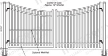Sunset Arched Aluminum Driveway Gates Schematics