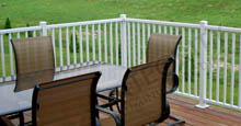 White Aluminum Ventura Fence Panels Installed On Decking