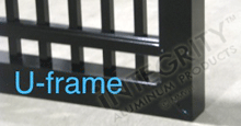 Black Aluminum U-Frame For Gates