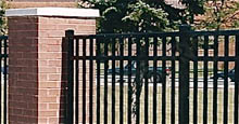 Aluminum Fence Attached To Brick Columns Using Posts