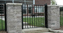 Aluminum Gate Attached To Pillars Using Aluminum Fence Posts