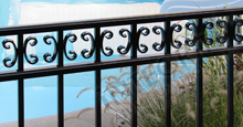 Camarillo Aluminum Pool Fencing with Decorative Butterfly Scrolls