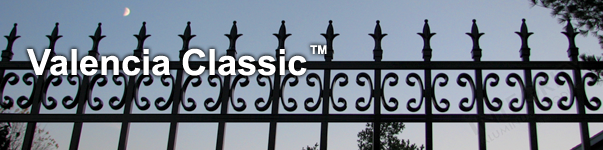 Valencia Ornamental Residential Fence With Historic Fleur de Lis Finials and Butterfly Scrolls