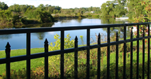 Sanibel Aluminum Industrial Fencing With Flattened Finials