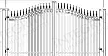 Regal Wave Arched Aluminum Driveway Gates Schematics