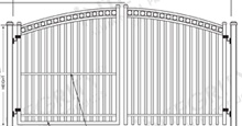 Sunrise Arched Aluminum Driveway Gates Schematics