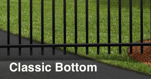 Black Aluminum Fence With Classic Bottom