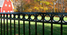 Napa Valley Style Premier Grade Black Aluminum Fence Installed On A Farm